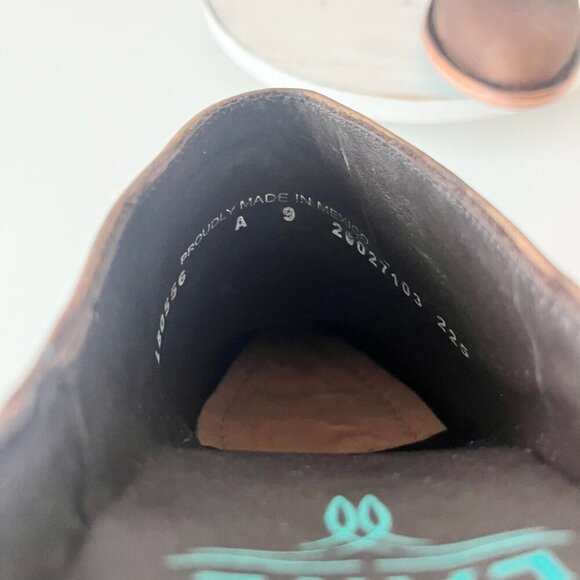 Lane Plain Jane Mule Womens 9 Brown Leather Cowboy Boots Short Western Cowgirl - Picture 11 of 13